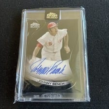 2021 Topps Chrome Black Autographs Johnny Bench #CBA-JB card