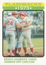 2022 Topps Heritage Baseball Flashbacks Johnny Bench #BF-5 card