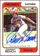 2023 Topps Heritage Real One Autographs Johnny Bench #74RO-JBH card
