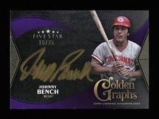 2024 Topps Five Star Golden Graphs Autographs Johnny Bench #GG-JB card