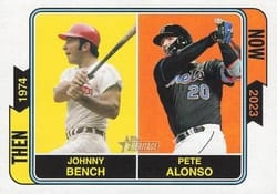 2023 Topps Heritage Then and Now Johnny Bench / Pete Alonso #TAN-2 card