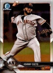2018 Bowman Chrome Base Set Johnny Cueto #43 card