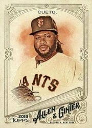 2018 Topps Allen & Ginter Base Set Johnny Cueto #166 card