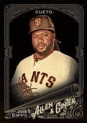 2018 Topps Allen & Ginter X Base Set Johnny Cueto #166 card