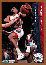 1992-93 Fleer Base Set Johnny Dawkins #168 card