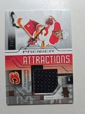 2021-22 Upper Deck Premier Premier Attractions Jersey Johnny Gaudreau #PA-JG card