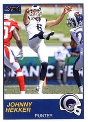 2019 Score Base Set Johnny Hekker #301 card