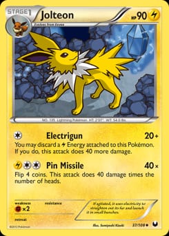 2012 Dark Explorers Jolteon #37 card