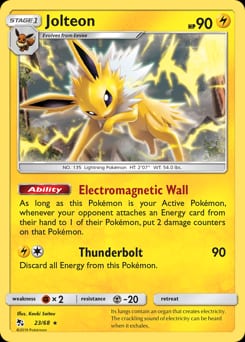 Hidden Fates Jolteon #23 card