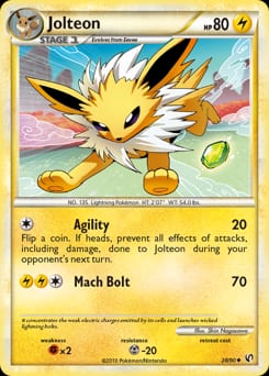 2010 HS—Undaunted Jolteon #28 card