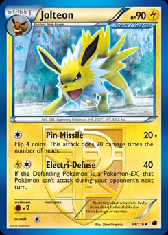 2013 Plasma Freeze Jolteon #34 card