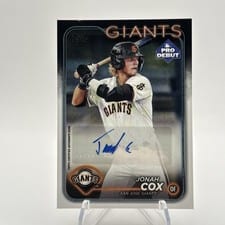 2024 Topps Pro Debut Autographs Jonah Cox #PD-61 card