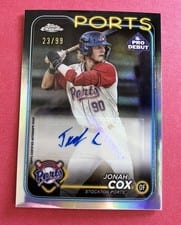 2024 Topps Pro Debut Chrome Autographs Jonah Cox #PDC-61 card