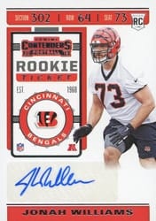 2019 Panini Contenders Base Set Jonah Williams #206 card