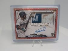 2024 Topps Inception MLB First Milestones Autographed Relic Jonatan Clase #FMAR-JC card