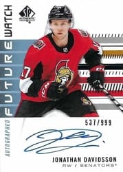2019-20 SP Authentic Base Set Jonathan Davidsson #237 card