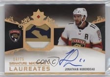 2021-22 Upper Deck Ultimate Collection Signature Material Laureates Jonathan Huberdeau #SML-JH card