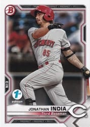 2021 Bowman 1st Edition Base Set Jonathan India #BP-46 card