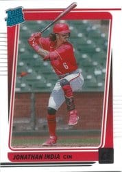 2021 Panini Chronicles Clearly Donruss Jonathan India #13 card