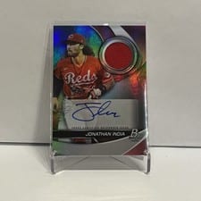 2022 Bowman Platinum Pieces Autograph Relics Jonathan India #PPAR-JI card