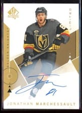 2018 SP Authentic Jonathan Marchessault Autograph Limited #52 card