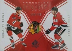 2018-19 SP Authentic Base Set Jonathan Toews/Patrick Kane #145 card
