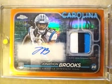 2024 Topps Chrome Rookie Patch Autographs Jonathon Brooks #CPA-JB card