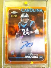 2024 Topps Chrome Sapphire Edition Rookies Autographs Sapphire Jonathon Brooks #RA-JBR card