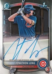 2025 Bowman Chrome Prospects Autographs Jonathon Long #CPA-JLG card