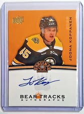 2023-24 Upper Deck Boston Bruins Centennial Bear Tracks Autographs Joona Koppanen #BT-JK card