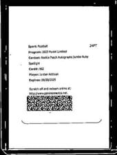 2023 Panini Limited Rookie Patch Autographs Jumbo Jordan Addison #162 card