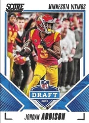 2023 Score NFL Draft Jordan Addison #8 card