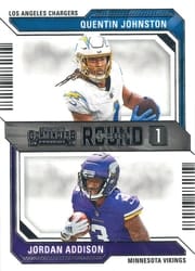 2023 Panini Contenders Round Numbers Jordan Addison/Quentin Johnston #8 card