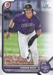 2022 Bowman Draft Base Set Jordan Beck #BD-34 card