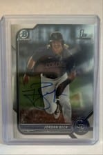 2022 Bowman Draft Chrome Autographs Jordan Beck #CDA-JBE card