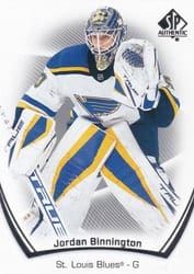 2021-22 SP Authentic Base Set Jordan Binnington #12 card