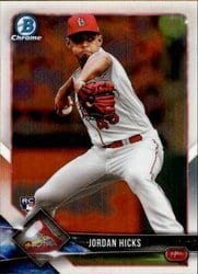 2018 Bowman Chrome Base Set Jordan Hicks #16 card