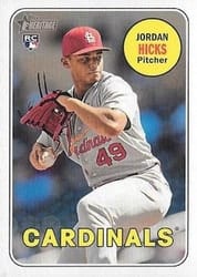 2018 Topps Heritage Base Set Jordan Hicks #620b card