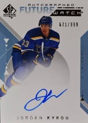 2018-19 SP Authentic Base Set Jordan Kyrou #208 card