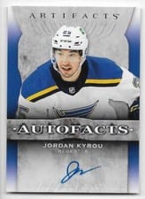 2021-22 Upper Deck Artifacts Autograph Facts Jordan Kyrou #AF-JK card