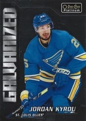 2022-23 O-Pee-Chee Platinum Galvanized Jordan Kyrou #G-17 card