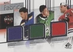2022-23 SP Game Used 2022 NHL All-Star Game Jersey Trios Jordan Kyrou/Joe Pavelski/Alex DeBrincat #AS3-2 card