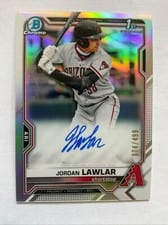 2021 Bowman Draft Pick Chrome Autographs Jordan Lawlar Refractor #CDA-JLA card