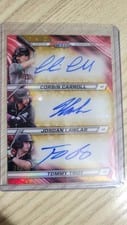 2024 Bowman's Best Triple Autographs Jordan Lawlar / Tommy Troy / Corbin Carroll #TA-CLT card