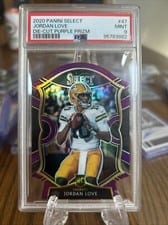 2020 Panini Select Jordan Love Purple Prizm Die Cut #47 card