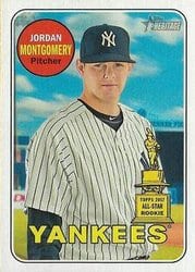 2018 Topps Heritage Base Set Jordan Montgomery #180 card