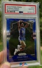 2019 Panini Prizm Jordan Poole Blue Shimmer Prizm #272 card
