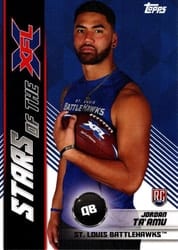 2020 Topps XFL Stars of the XFL Jordan Ta'amu #14 card