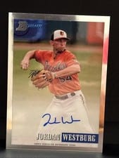 2021 Bowman Heritage Chrome Prospect Autographs Jordan Westburg #93PA-JW card