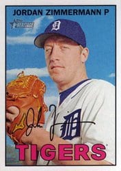 2016 Topps Heritage Base Set Jordan Zimmermann #388 card
